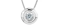 Sterling Silver Canadian Diamond 0.24cttw Round Cut Pendant, 18"