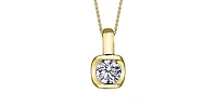 10K Yellow Gold 0.15cttw Diamond Pendant, 18"