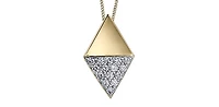 10K Yellow Gold 0.15cttw Diamond Pendant, 18"