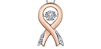 10K Rose Gold & White Gold 0.10cttw Diamond Pendant, 18"