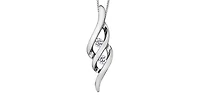 10K White Gold 0.10cttw Canadian Diamond Pendant, 18"