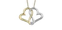 10K White & Yellow Gold 0.04cttw Canadian Diamond Heart / Infinity Pendant, 18"