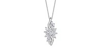 10K White Gold 0.50cttw Diamond Pendant, 18"