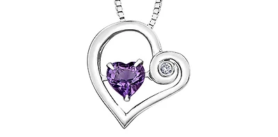 Sterling Silver Amethyst "Pulse" Pendant - 18"