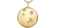 10K Yellow Gold 0.009cttw Diamond Libra Pendant, 18"