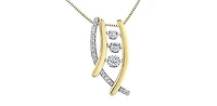 10K Yellow and White Gold 0.33cttw Diamond Pulse Necklace, 18"