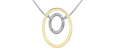 10K Yellow Gold 0.12cttw Diamond Pendant, 18"