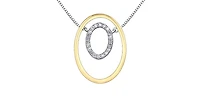 10K Yellow Gold 0.12cttw Diamond Pendant, 18"