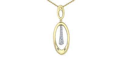 10K Yellow Gold 0.10cttw Diamond Necklace, 18"