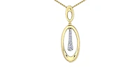 10K Yellow Gold 0.10cttw Diamond Necklace, 18"