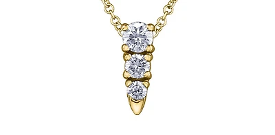 14K Gold 0.25cttw Canadian Diamond Pendant, 18"