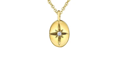 10K Yellow Gold 0.02cttw Canadian Diamond Pendant