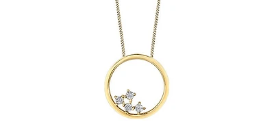 10K Yellow Gold 0.02cttw Diamond Circle Necklace - 18 Inches