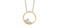 10K Yellow Gold 0.02cttw Diamond Circle Necklace - 18 Inches