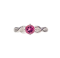 10K White Gold 0.45cttw Pink Tourmaline and 0.02cttw Diamond Ring, Size 7