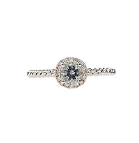 10K White Gold 0.30cttw Aquamarine and 0.08cttw Diamond Ring, size 7