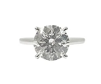 14K Gold 3.03cttw Lab Grown Round Brilliant Cut Diamond Ring - / White
