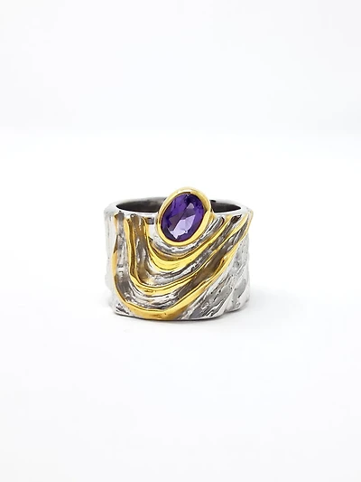 Silver and Amethyst Ring