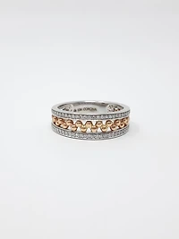 10K White & Rose Gold 0.18cttw Diamond Ring, size 6.5