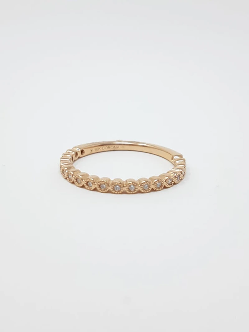 10K Rose Gold 0.10cttw Diamond Ring, size 6.5