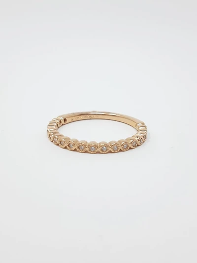 10K Rose Gold 0.10cttw Diamond Ring, size 6.5