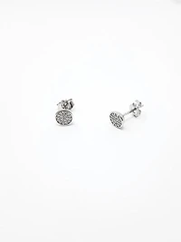 10K White Gold Diamond Stud Earrings