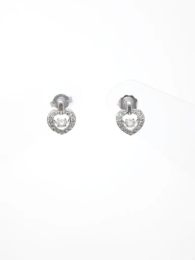 10K White Gold 0.35cttw Round Brilliant Cut Diamond Pulse Dangle Stud Earrings