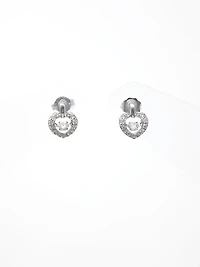 10K White Gold 0.35cttw Round Brilliant Cut Diamond Pulse Dangle Stud Earrings