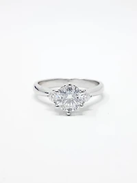 Moissanite and Silver Ring