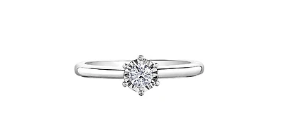 10K  White Gold 0.18cttw Diamond Engagement Ring - /