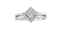 10K White Gold 0.20cttw Canadian Diamond Princess Cut Engagement Ring, 6.5