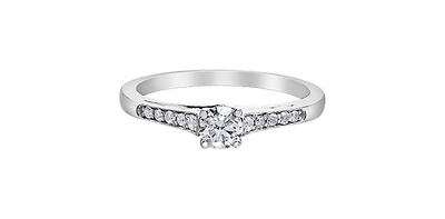 10K White Gold 0.33cttw Round Brilliant Cut Canadian Diamond Engagement Ring - / 4.5