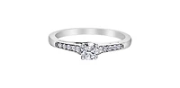 10K White Gold 0.33cttw Round Brilliant Cut Canadian Diamond Engagement Ring - / 4.5