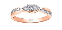 10K Rose Gold 0.33cttw Canadian Diamond Ring - Size 6.5