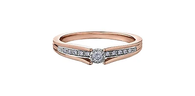 10K Rose Gold 0.10cttw Diamond Ring