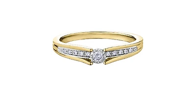 10K Yellow Gold 0.10cttw Diamond Ring - Size 6.5