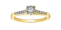 10K Yellow Gold 0.20cttw Round Brilliant Cut Illusion Set Diamond Ring