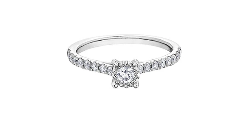 10K White Gold 0.40cttw Diamond Engagement Ring, Size 6.5