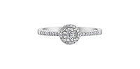10K White Gold 0.15cttw Round Brilliant Cut Diamond Halo Engagement Ring - / 4.5