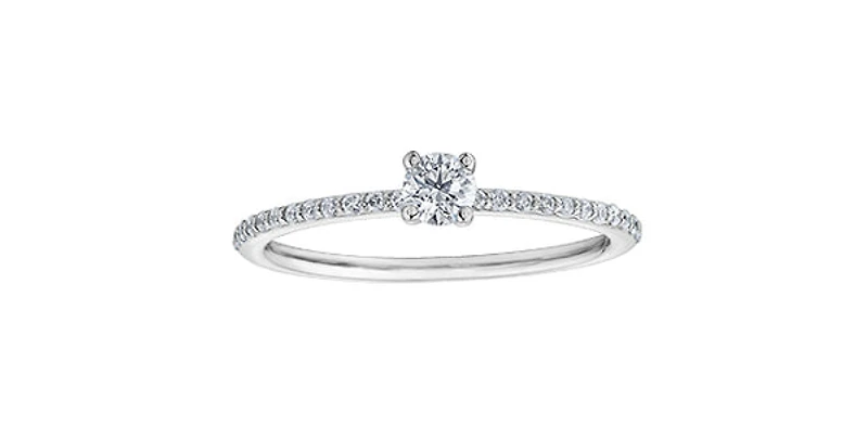 10K White Gold 0.30cttw Canadian Diamond Engagement Ring - / 4.5