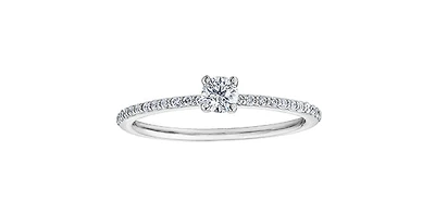10K White Gold 0.30cttw Canadian Diamond Engagement Ring - / 4.5