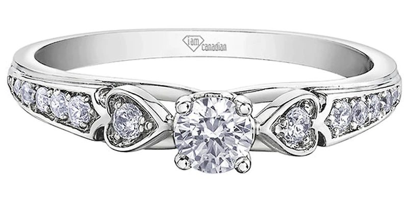 10K White Gold 0.31cttw Diamond Ring - Size 6.5