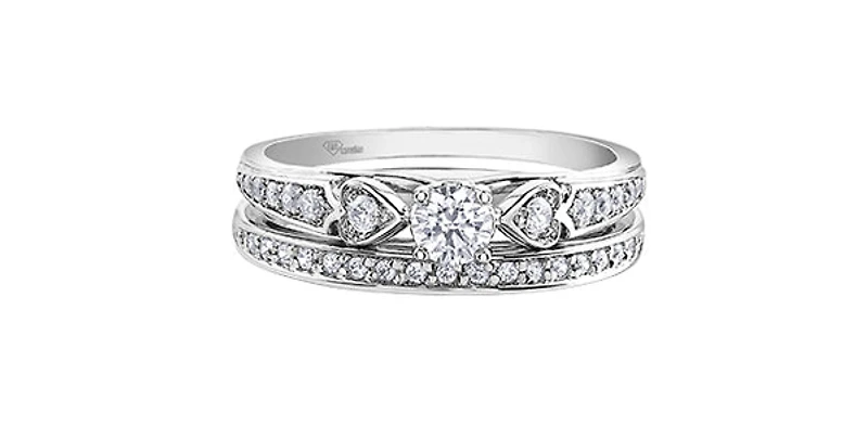 10K White Gold 0.31cttw Round Brilliant Cut Canadian Diamond Engagement Ring (Band sold separately)