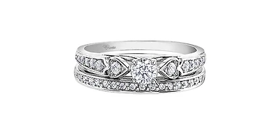 10K White Gold 0.31cttw Round Brilliant Cut Canadian Diamond Engagement Ring (Band sold separately)