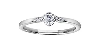 10K White Gold 0.20cttw Round Brilliant Cut Canadian Diamond Engagement Ring (Band sold separately)