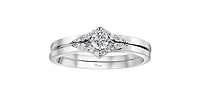 10K White Gold 0.21cttw Canadian Diamond Engagement Ring, 6.5