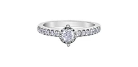 10K White Gold 0.51cttw Round Brilliant Cut Illusion Set Diamond Ring