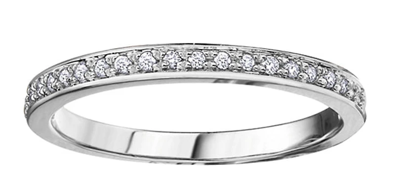 10K White Gold 0.15cttw Diamond Pave Ring - 4.5