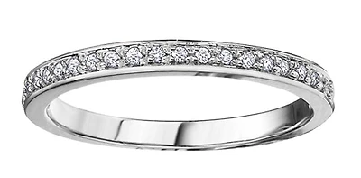 10K White Gold 0.10cttw Diamond Pave Ring, size 6.5
