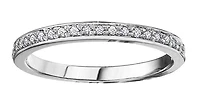 10K White Gold 0.10cttw Diamond Pave Ring, size 6.5